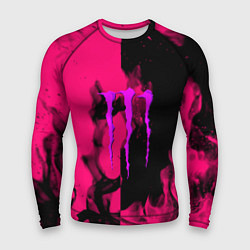 Мужской рашгард Monster energy fire pink