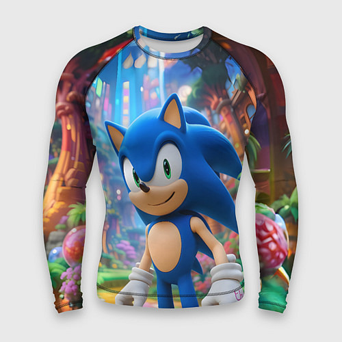 Мужской рашгард Sonic красочный мир / 3D-принт – фото 1