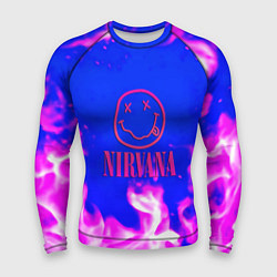 Рашгард мужской Nirvana neon flame, цвет: 3D-принт