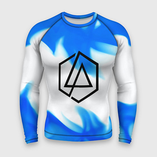 Мужской рашгард Linkin park blue flame / 3D-принт – фото 1