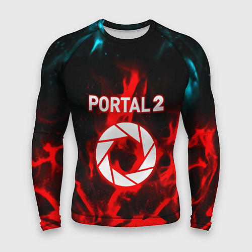 Мужской рашгард Portal flame steel game / 3D-принт – фото 1