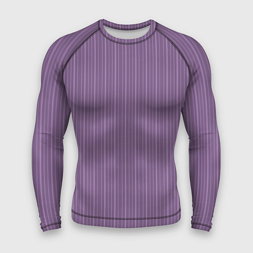 Мужской рашгард Серо-фиолетовый в тонкую полоску / 3D-принт – фото 1