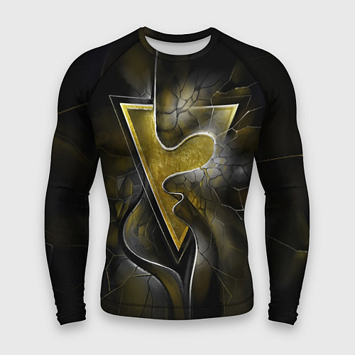 Мужской рашгард Золотой треугольник под стеклянной вуалью с волнам / 3D-принт – фото 1