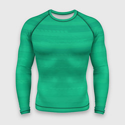 Мужской рашгард Изумрудный зелёный однотонный с полосами