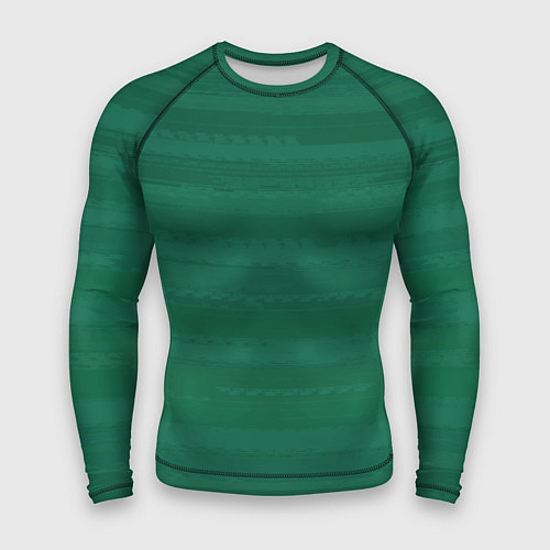 Мужской рашгард Тёмный зелёный текстурные полосы / 3D-принт – фото 1