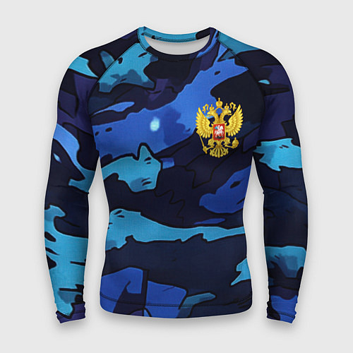 Мужской рашгард Камуфляж с гербом РФ / 3D-принт – фото 1