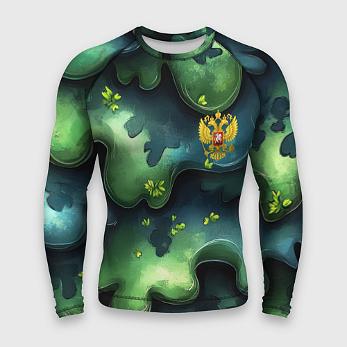 Мужской рашгард Летний абстрактный камуфляж / 3D-принт – фото 1