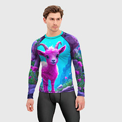Рашгард мужской Розовый козлик, цвет: 3D-принт — фото 2