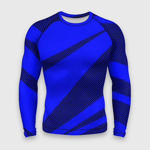 Мужской рашгард Синий ультрамарин полосы абстракция / 3D-принт – фото 1