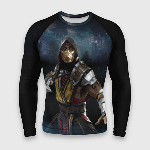 Мужской рашгард Mortal Kombat - Скорпион / 3D-принт – фото 1