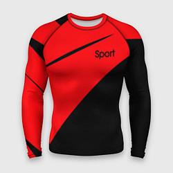 Рашгард мужской Sport красно-чёрный, цвет: 3D-принт