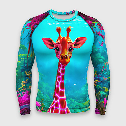 Мужской рашгард Жираф в сказачном лесу / 3D-принт – фото 1