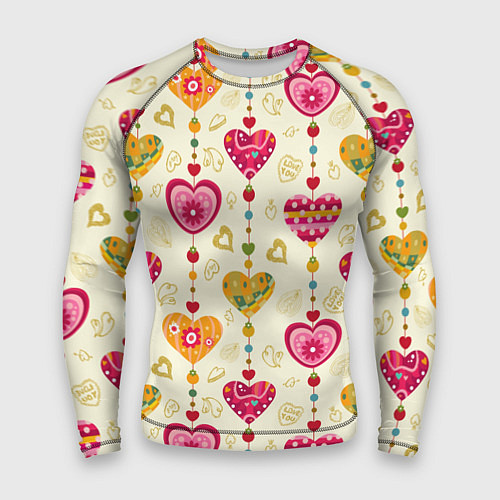 Мужской рашгард Сердечки подборка / 3D-принт – фото 1
