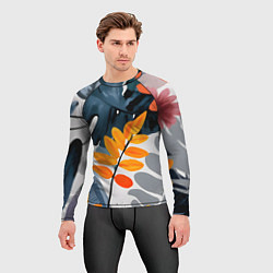Рашгард мужской Контрастные листья, цвет: 3D-принт — фото 2