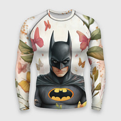 Рашгард мужской Бэтмен бабочки и цветы, цвет: 3D-принт