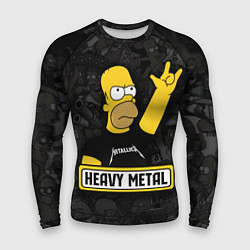 Мужской рашгард Heavy metal Гомер симпсон
