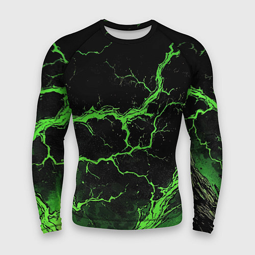 Мужской рашгард Зеленая молния разлома / 3D-принт – фото 1