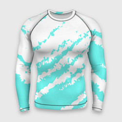 Рашгард мужской The color is light blue and white, цвет: 3D-принт