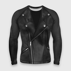 Рашгард мужской Кожаная куртка косуха, цвет: 3D-принт