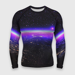 Мужской рашгард Планета и неоновое свечение