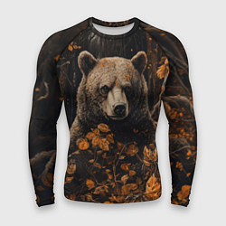Рашгард мужской Медведь в лесной чаще, цвет: 3D-принт