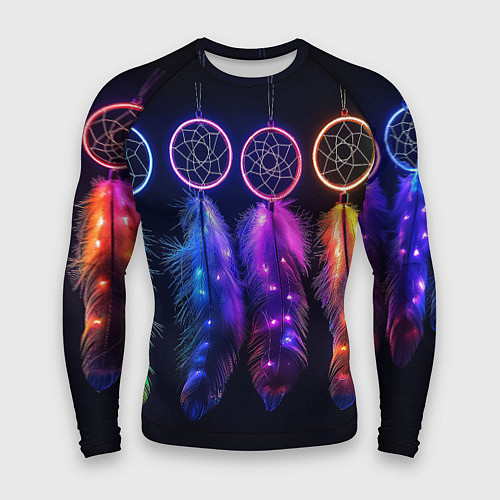 Мужской рашгард Ловцы снов - свечение перьев / 3D-принт – фото 1