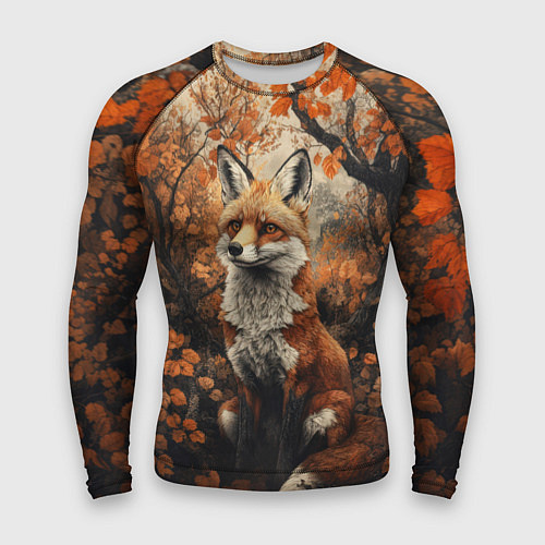 Мужской рашгард Лис в лесной чаще / 3D-принт – фото 1
