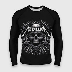 Рашгард мужской Metallica - a skull with roses and thorns, цвет: 3D-принт