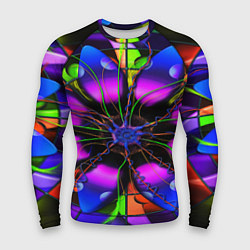Мужской рашгард Неоновая психоделика лепестки