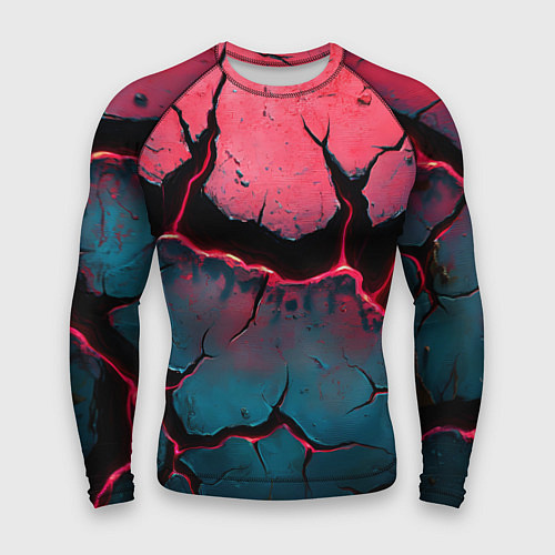 Мужской рашгард Объемные разломы текстура / 3D-принт – фото 1