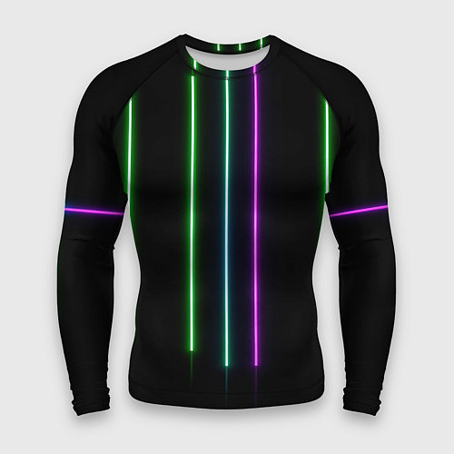 Мужской рашгард Neon stripes / 3D-принт – фото 1