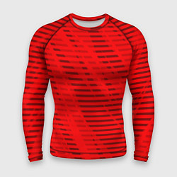 Рашгард мужской Красный полосатый, цвет: 3D-принт