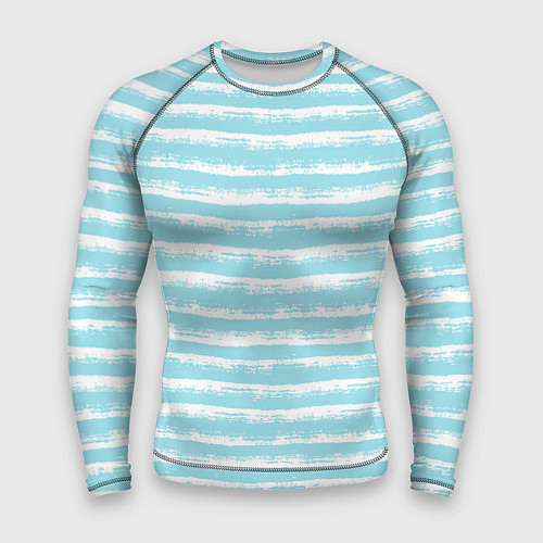 Мужской рашгард Бело-голубой полосатый паттерн / 3D-принт – фото 1
