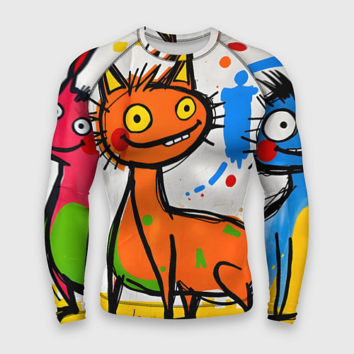 Мужской рашгард Смешные зверята / 3D-принт – фото 1