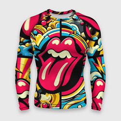 Рашгард мужской Rolling Stones logo - pop art pattern, цвет: 3D-принт