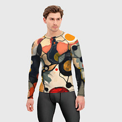 Рашгард мужской Абстракция с кругами и краской, цвет: 3D-принт — фото 2