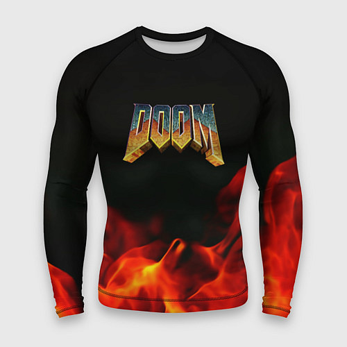 Мужской рашгард Doom огненная текстура / 3D-принт – фото 1