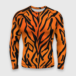 Мужской рашгард Тигровый огненный паттерн