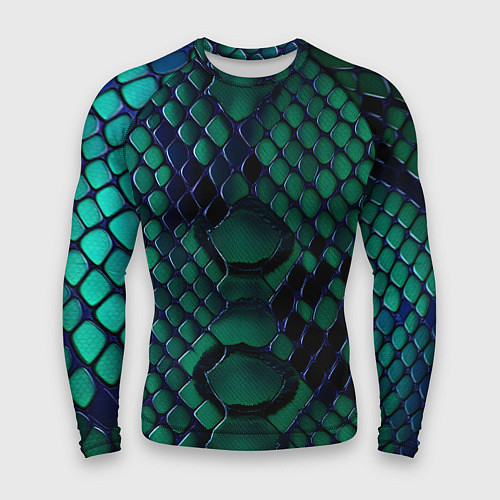 Мужской рашгард Бирюзовая змеиная кожа / 3D-принт – фото 1