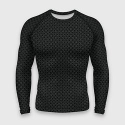 Мужской рашгард Чёрный текстурированный мелкие квадраты