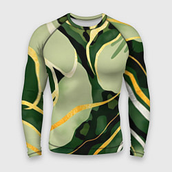 Мужской рашгард Зеленый природный паттерн