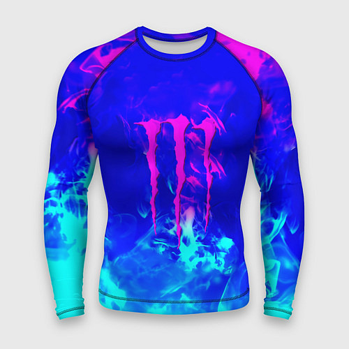 Мужской рашгард Monster energy дым неоновый / 3D-принт – фото 1