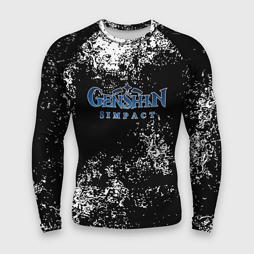 Мужской рашгард Genshin Impact брызги красок / 3D-принт – фото 1