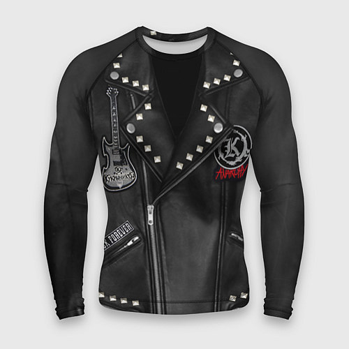 Мужской рашгард Кукрыниксы косуха с нашивками / 3D-принт – фото 1