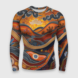 Рашгард мужской Горы и холмы в виде узоров, цвет: 3D-принт