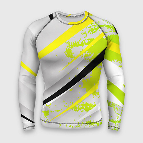 Мужской рашгард Color white light green / 3D-принт – фото 1