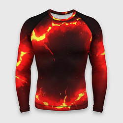 Мужской рашгард Красный круг из огня текстура