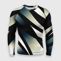 Мужской рашгард Чёрно-белый с синим затемнением полосы