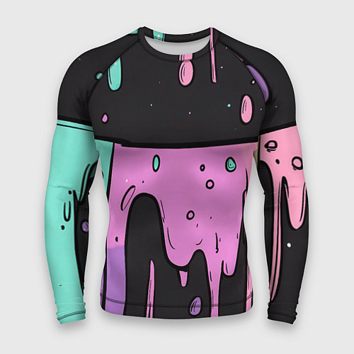 Мужской рашгард Стекающая краска текстура / 3D-принт – фото 1