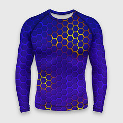 Рашгард мужской Неоновые соты броня, цвет: 3D-принт